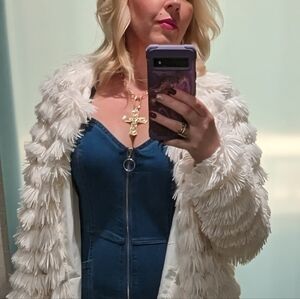 Gold and Green Gemstone Fashion Cross Chain Necklace